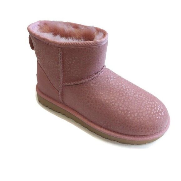 UGG Womens Size 8 Classic Mini Sparkle Spots Fashion Boots Shell Pink 1120893 - Picture 1 of 9